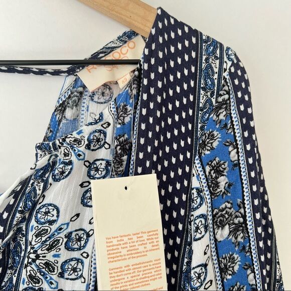 Rococo Sand Bell Sleeve Paisley Maxi Dress XS - Picture 2 of 6